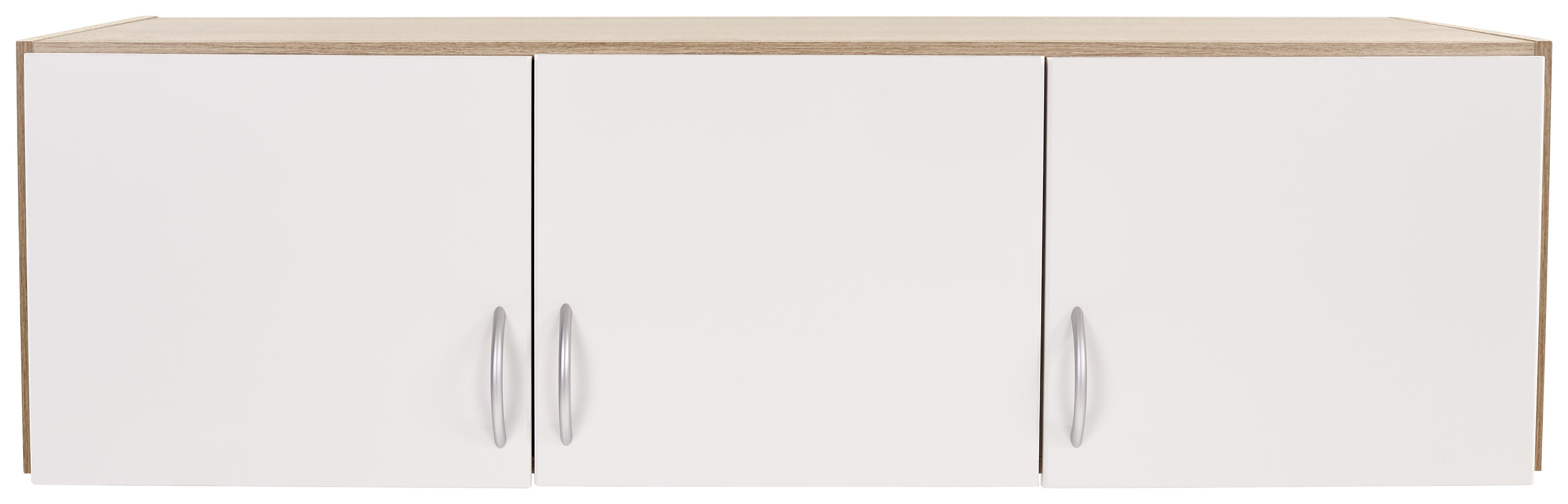 Dulap auxiliar superior Karo-extra - alb/culoare lemn stejar, Konventionell, material pe bază de lemn (136/39/54cm)