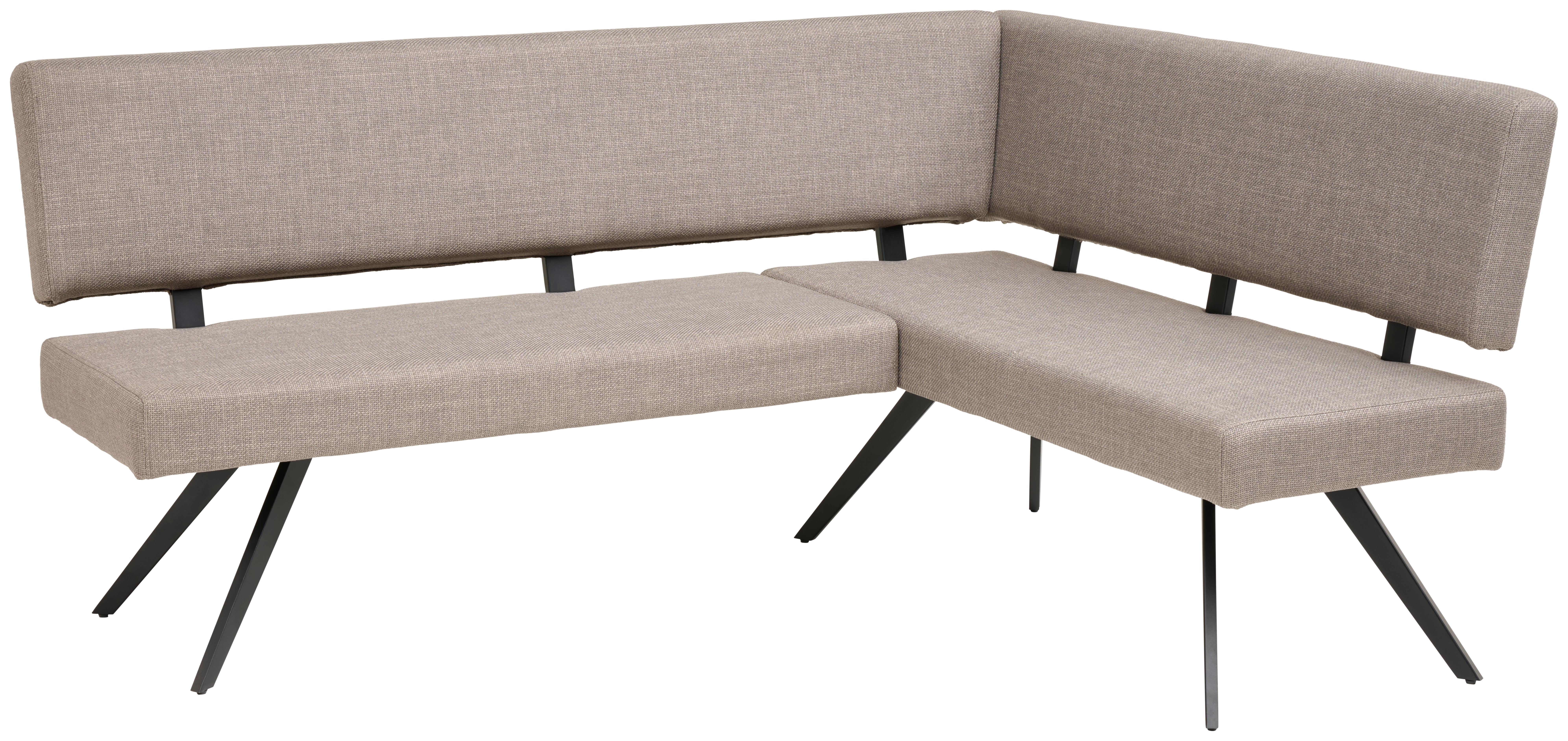 ŁAWKA NAROŻNA ANDROS - jasnoszary/czarny, Konventionell, metal/tkanina (150/190cm) - Livetastic