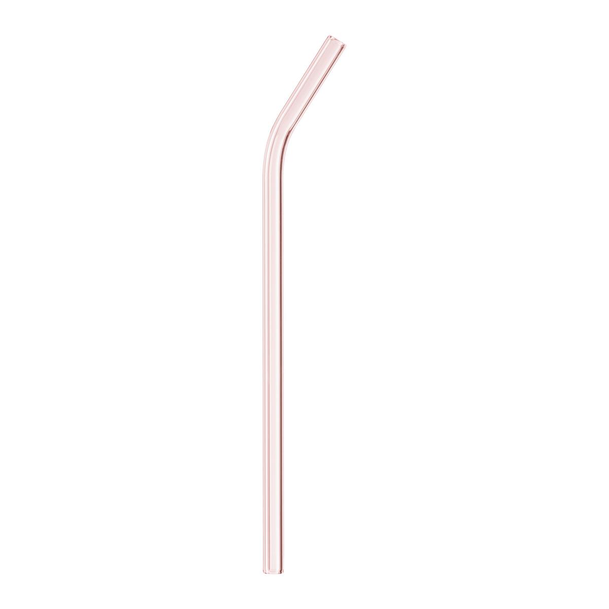 Trinkhalm Jessy aus Glas in Pink/Klar - Pink/Transparent, Glas (20cm) - Premium Living