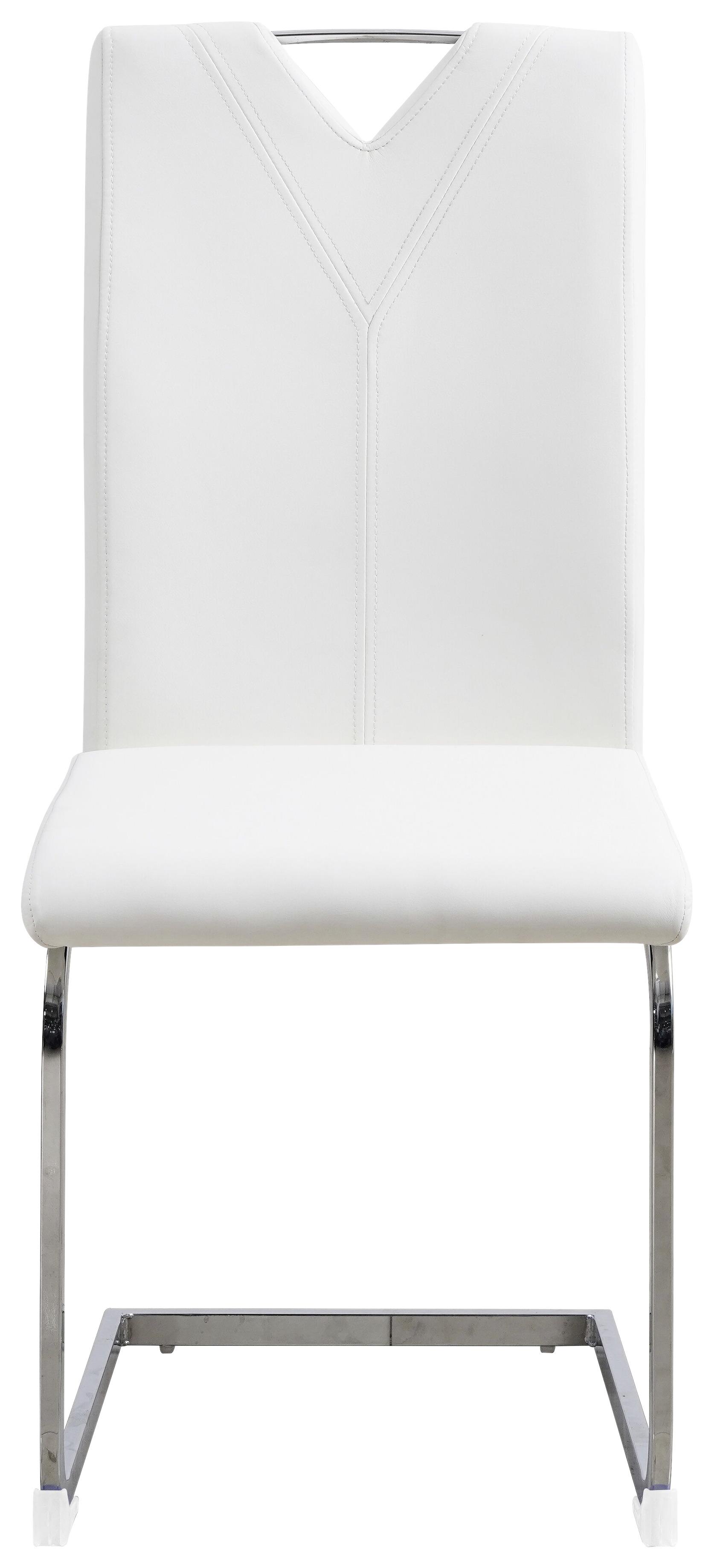 Stolica Bianca - bijela/boje kroma, Konventionell, metal/tekstil (44/97/59cm) - Premium Living
