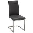 Schwingstuhl Schwarz/Grau - Edelstahlfarben/Schwarz (58/100/43cm) - MÖMAX modern living