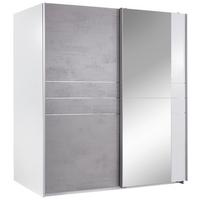 Schiebetürenschrank Stripe ca. 180x198 cm Grau/Weiß - Alufarben/Weiß, MODERN, Glas/Holzwerkstoff (180/198/64cm) - MID.YOU