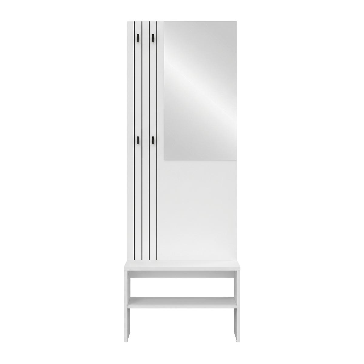 Ansamblu De Hol Charlie - alb, Konventionell, material pe bază de lemn (60/180/37cm) - Modern Living