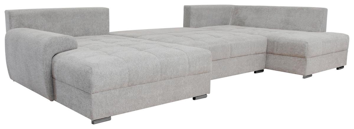 Kutna Garnitura Senso - svijetlo siva/boje kroma, Moderno, tekstil/drvo (183/346/197cm) - Modern Living