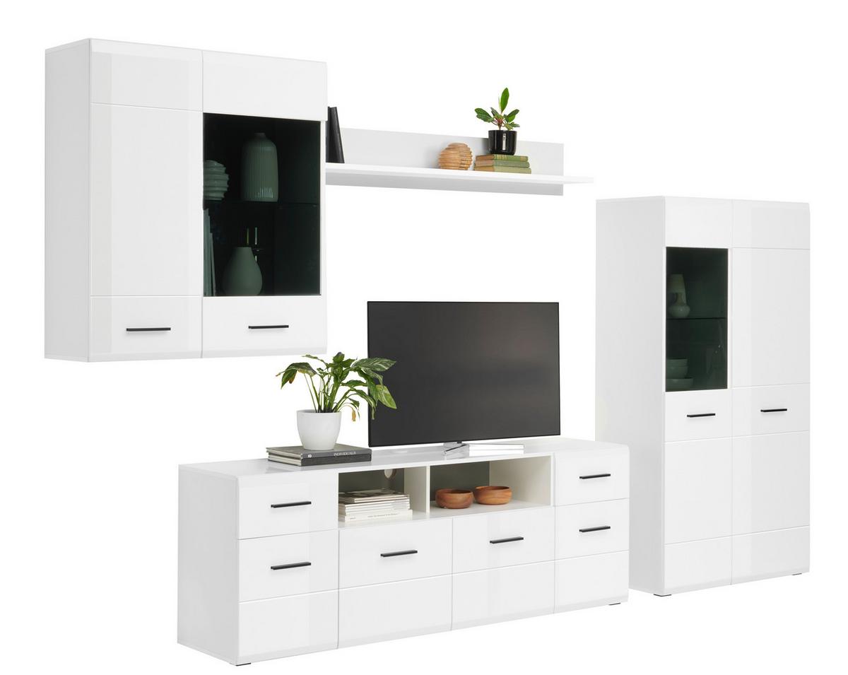 Tv-element Avanti, Bela - bela/antracit, Moderno, umetna masa/leseni material (180/63,7/41,6cm) - Hom`in