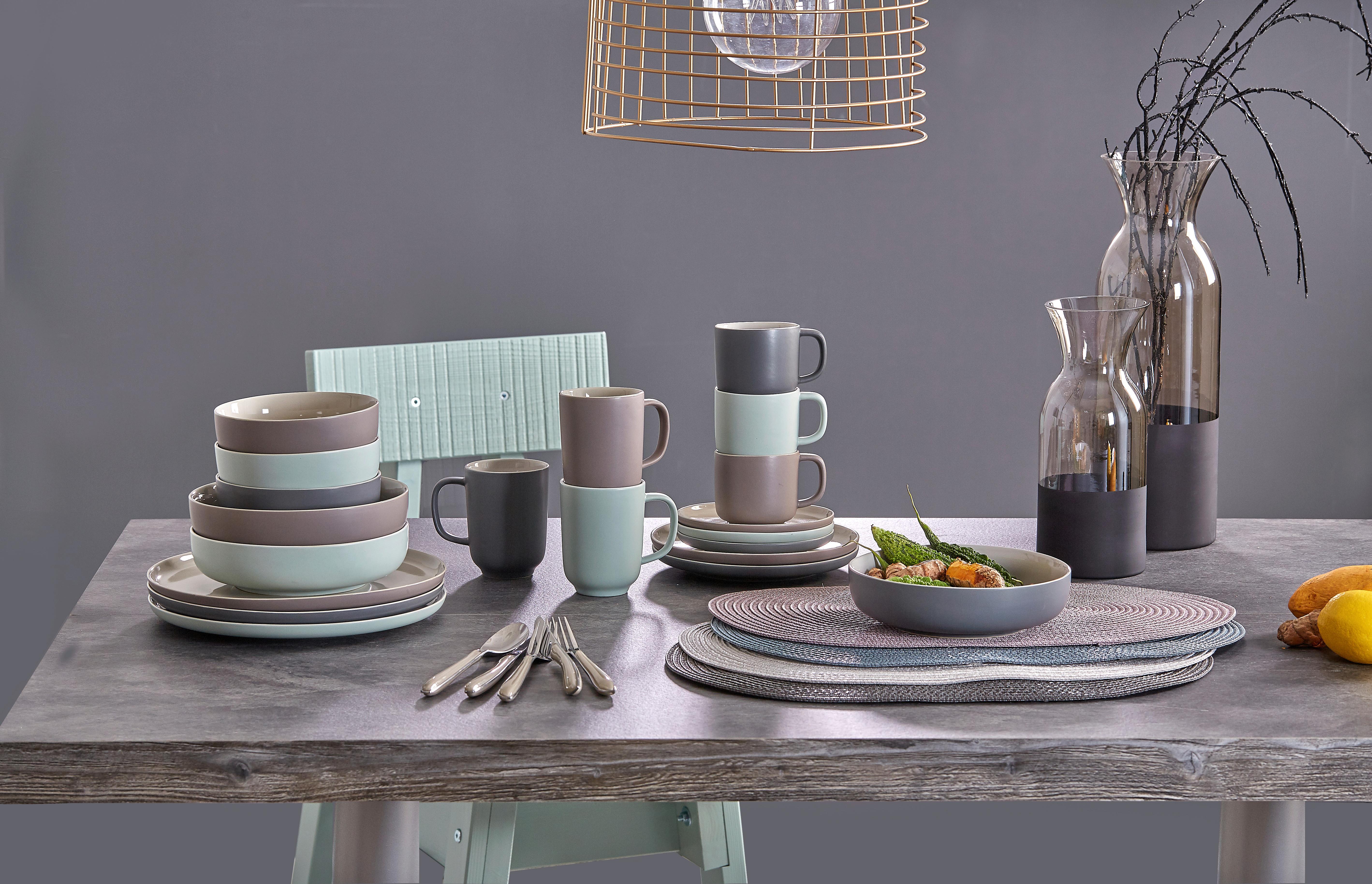 TALERZ OBIADOWY 403244 - biały/szary, Design, ceramika (26cm) - Ritzenhoff Breker