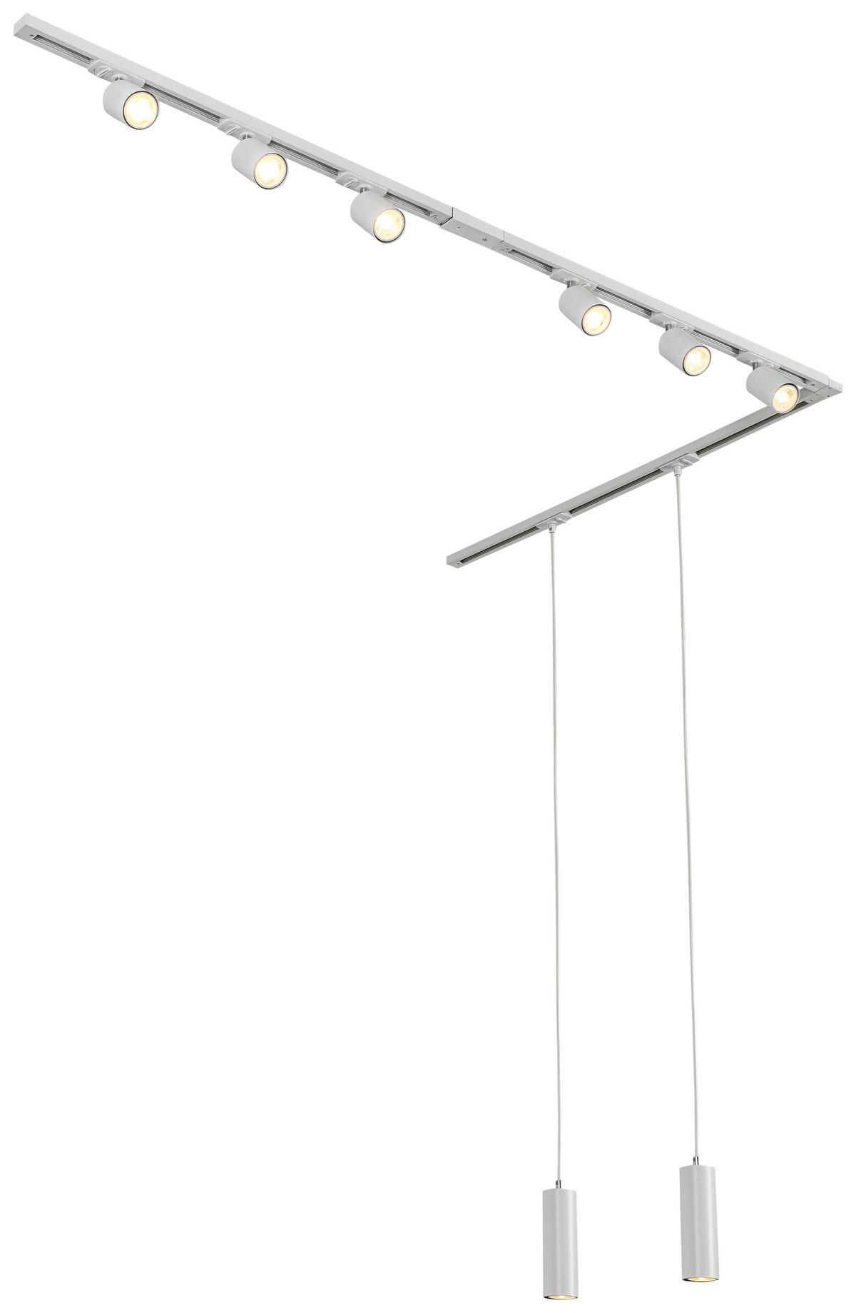 SYSTEM SZYNOWY BINE - biały/kolor chromowy, Trend, tworzywo sztuczne/metal (262cm) - Novel