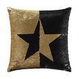 Zierkissen Pailette Star in Schwarz/Gold - Goldfarben/Schwarz, Trend, Textil (40/40cm) - Premium Living Zierkissen Pailette Star in Schwarz/Gold - Goldfarben/Schwarz, Trend, Textil (40/40cm) - Premium Living