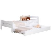 Bett Bennet mit Ausziehbett ca. 90x200 cm Weiß - Weiß, MODERN, Holz (90/200cm) - MID.YOU