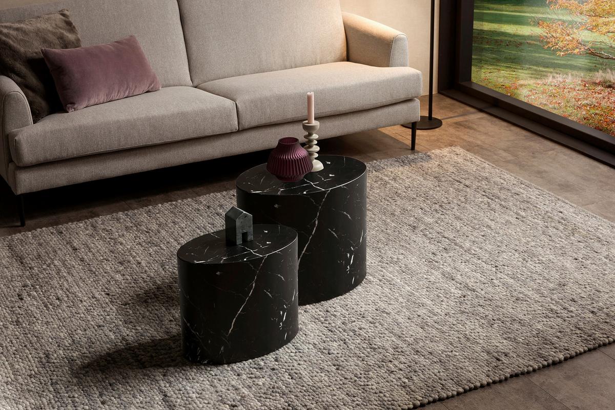 Set Klubskih Mizic Marble, Črna, 2-Delni - črna, Design, leseni material (48-40/33-24,5/40-33cm) - Livetastic