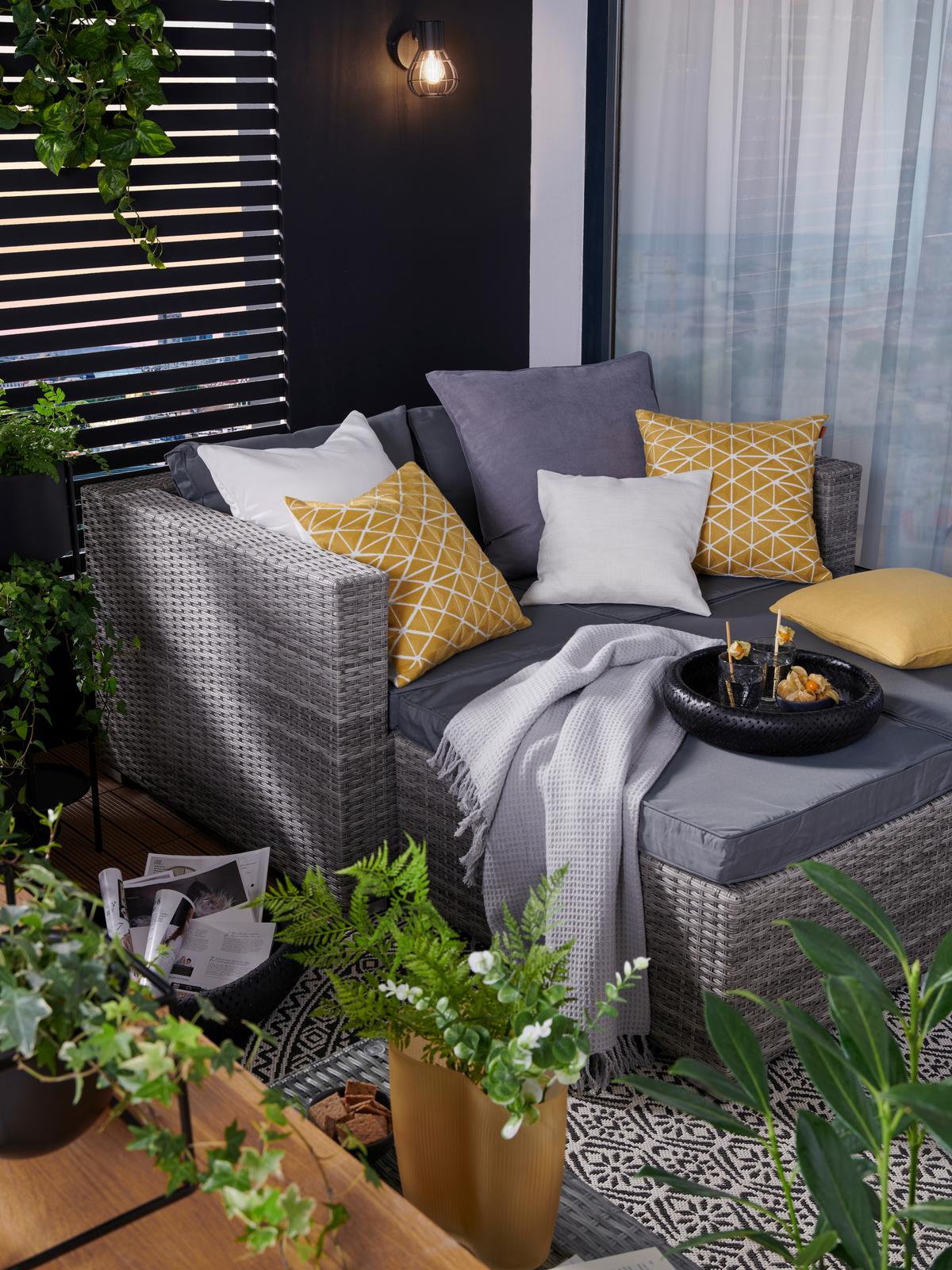 Loungegarnitur Parga in Grau - Grau, Modern, Glas/Kunststoff - Mömax