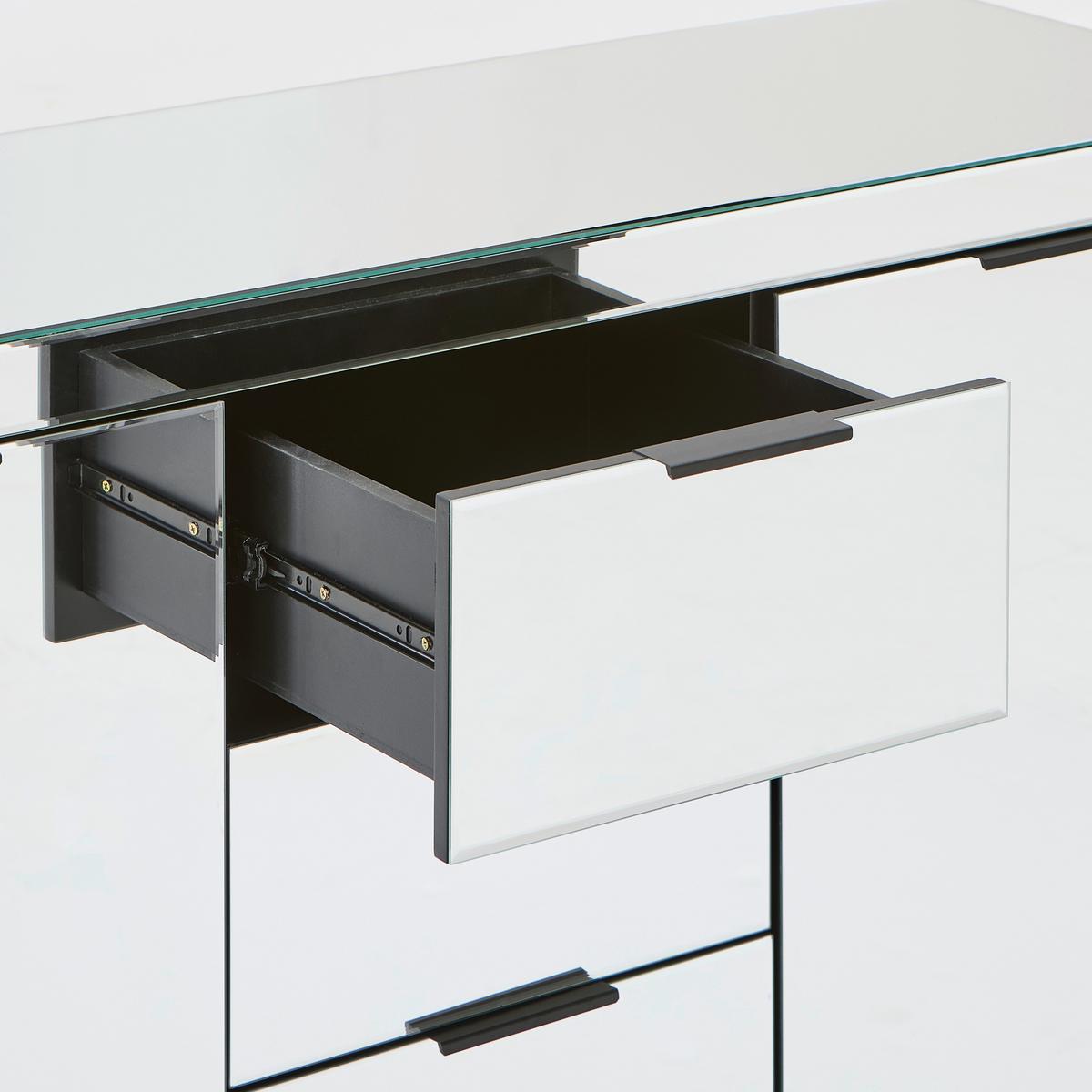 KOMODA SZEROKA ŚNIEŻKA - przejrzysty/czarny, Design, materiał drewnopochodny/metal (130/83/41cm) - MID.YOU