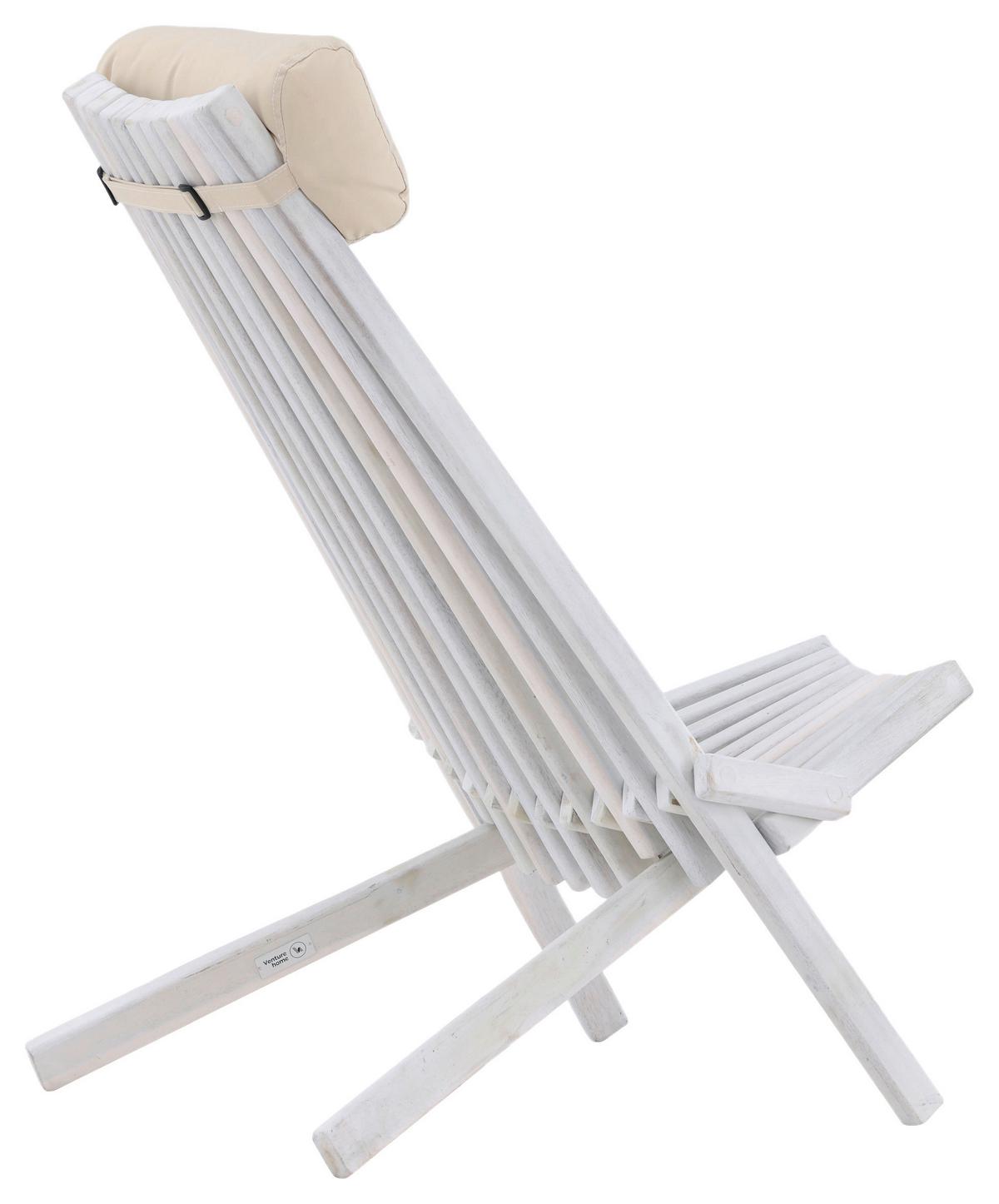 Strandsessel Asta ca. 57x79x73 cm Weiß - Weiß, KONVENTIONELL, Holz (57/79/73cm) - Gardenson