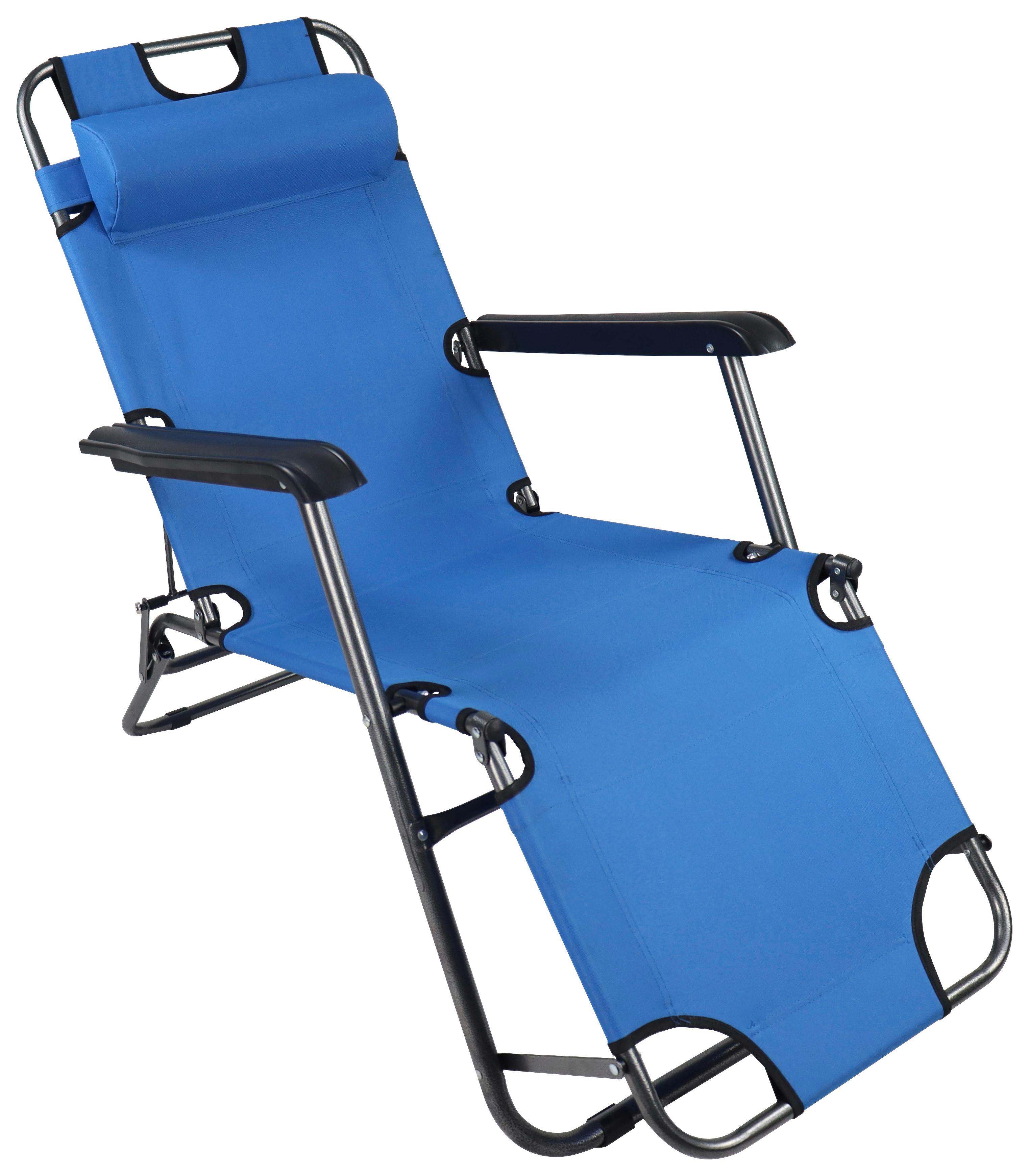 Vrtni Ležalnik Maltosa, Modra - modra, Moderno, kovina/umetna masa (60/27/153cm) - Ambia Garden