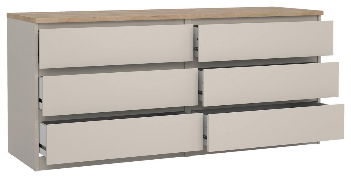 KOMODA SZEROKA NAIA - kolor dębowy/kaszmir, Basics, materiał drewnopochodny (153,8/70,1/50cm) - Boxxx