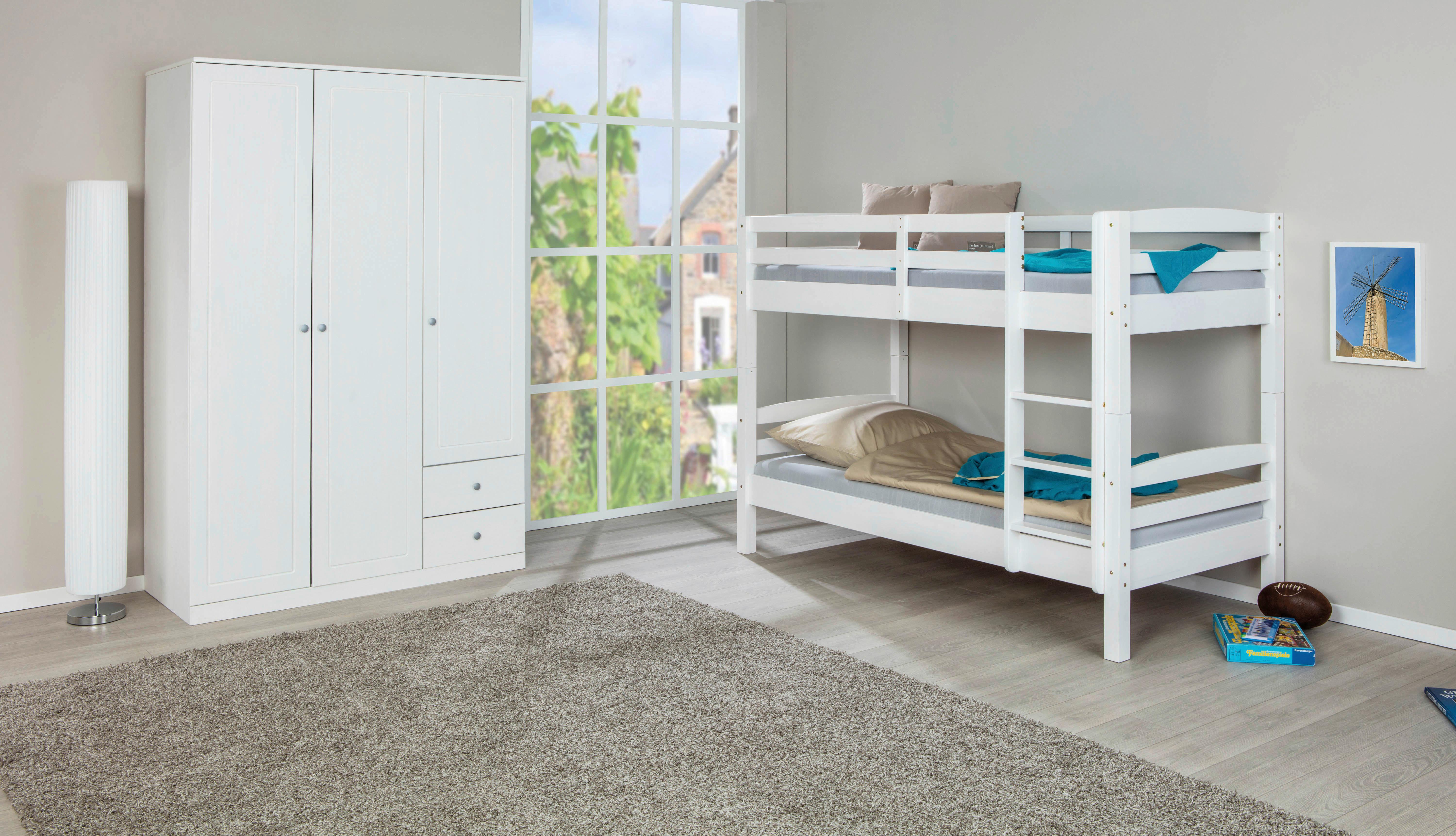 Etagenbett Rick Weiß - Naturfarben/Weiß, MODERN, Holz (90/190cm) - MID.YOU