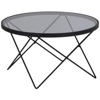 Măsuță de cafea CUXTON - negru/gri, Design, sticlă/metal (80/45/80cm) - Modern Living