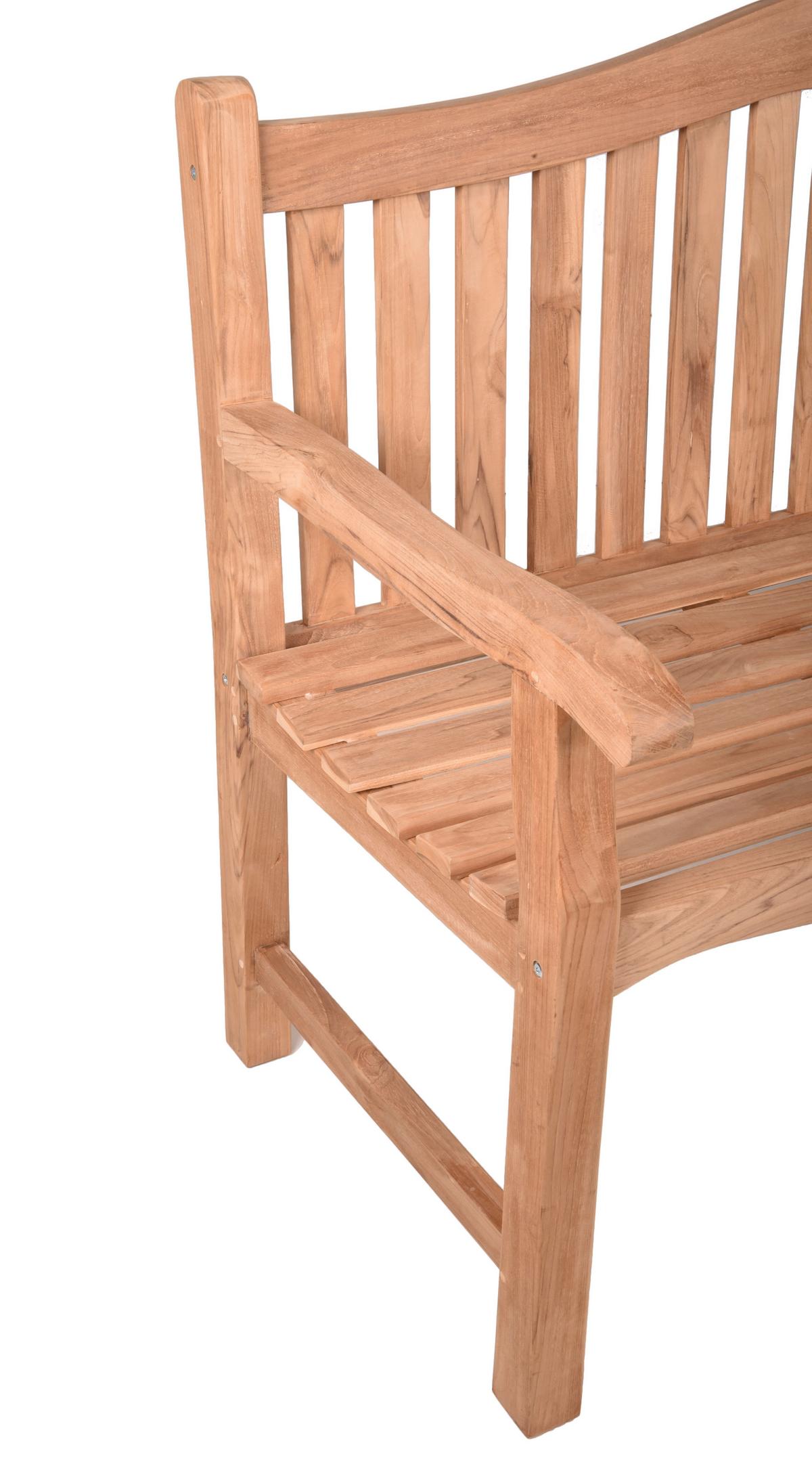 Gartenbank Holz Romang ca. 150x92x63 cm Teak - Naturfarben, Basics, Holz (150/92/63cm)