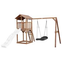 SPIELTURM A025.124.90 - Blau/Schwarz, KONVENTIONELL, Holz/Kunststoff (356,6/241,9/349cm) - Ambia Garden