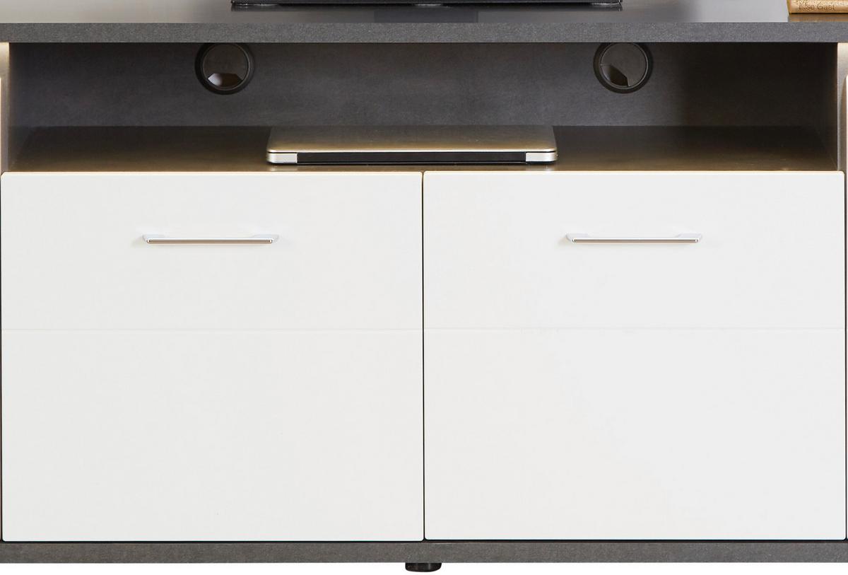Tv Komoda Alassio - bijela/boje grafita, Moderno, drvni materijal/metal (203,6/62/40,5cm) - Modern Living
