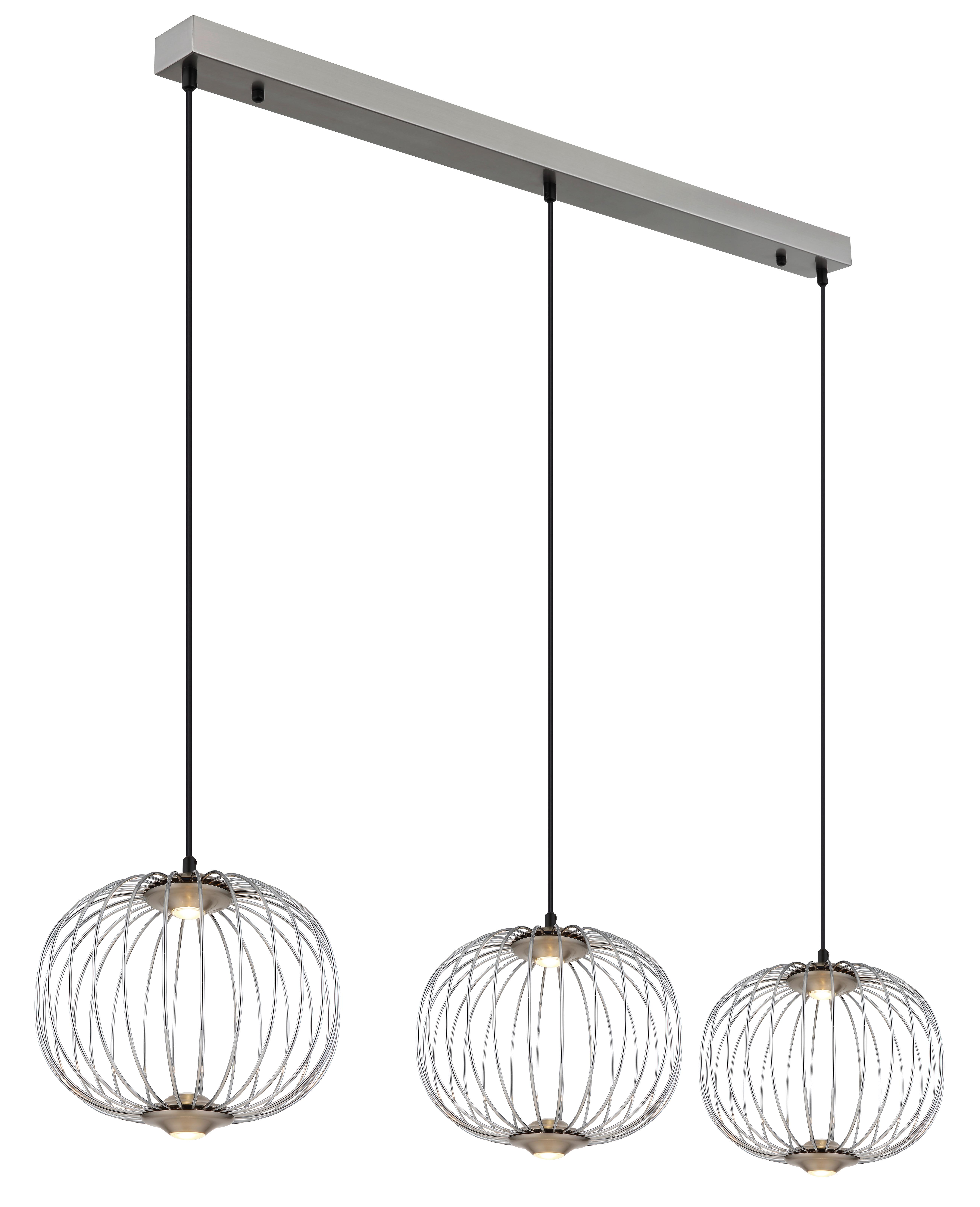 Led Viseća Svjetiljka Galway - boje nikla/boje kroma, Design, metal/plastika (126/30/150cm)