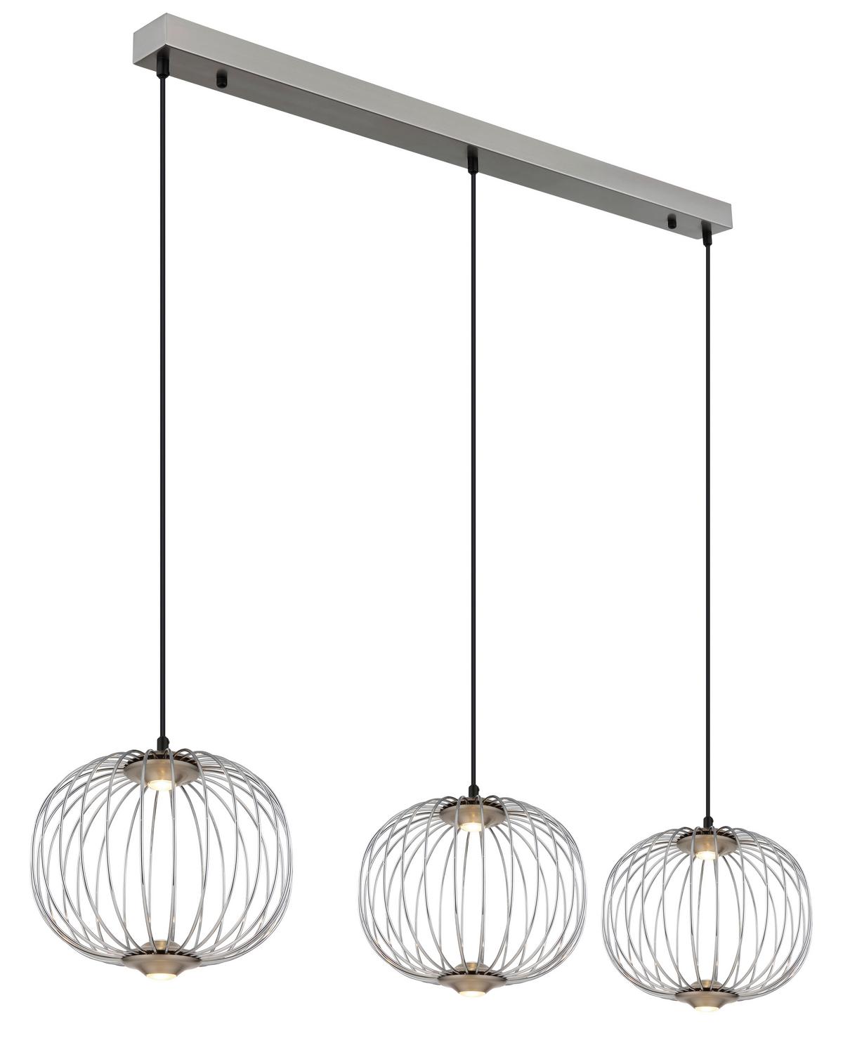 Led Viseća Svjetiljka Galway - boje nikla/boje kroma, Design, metal/plastika (126/30/150cm)