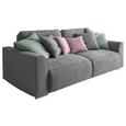 Sofa mit Schlaffunktion in Grau 'Lazy 3DL' - Pink/Silberfarben, Design, Holzwerkstoff/Kunststoff (250/87/129cm) - Livetastic Sofa mit Schlaffunktion in Grau 'Lazy 3DL' - Pink/Silberfarben, Design, Holzwerkstoff/Kunststoff (250/87/129cm) - Livetastic