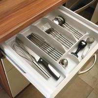 Vložek Za Jedilni Pribor Za Kuhinjo Alba, 6 Predelkov - bela, Moderno, umetna masa (43,3/38,4cm)