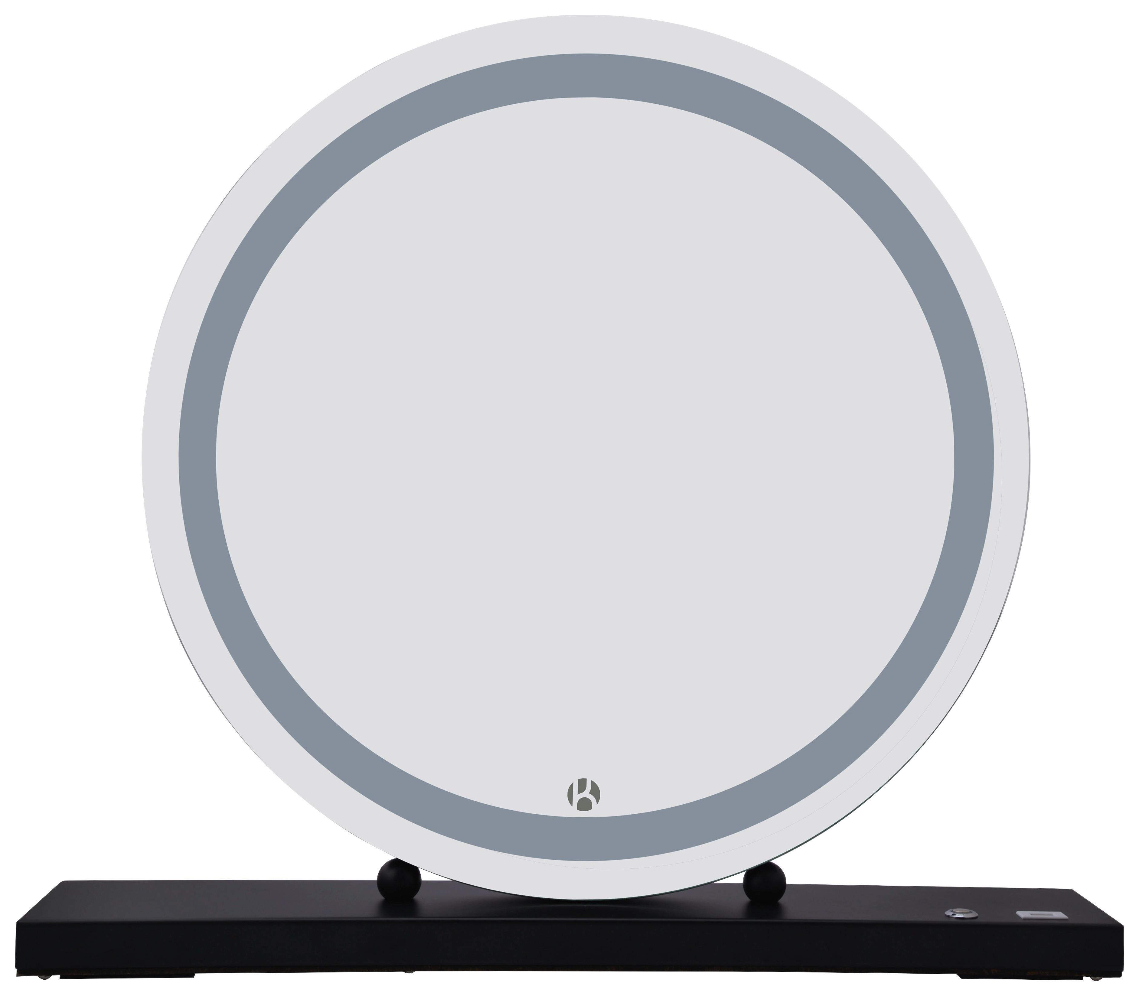 WANDSPIEGEL LED SCHMINKSPIEGEL GLAMORY 125 - Schwarz, Basics, Glas/Holzwerkstoff (53/10/60cm) - Kayoom