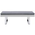 Sitzbank Grau - Chromfarben/Grau, MODERN, Textil/Metall (143/52/50cm) - Premium Living Sitzbank Grau - Chromfarben/Grau, MODERN, Textil/Metall (143/52/50cm) - Premium Living