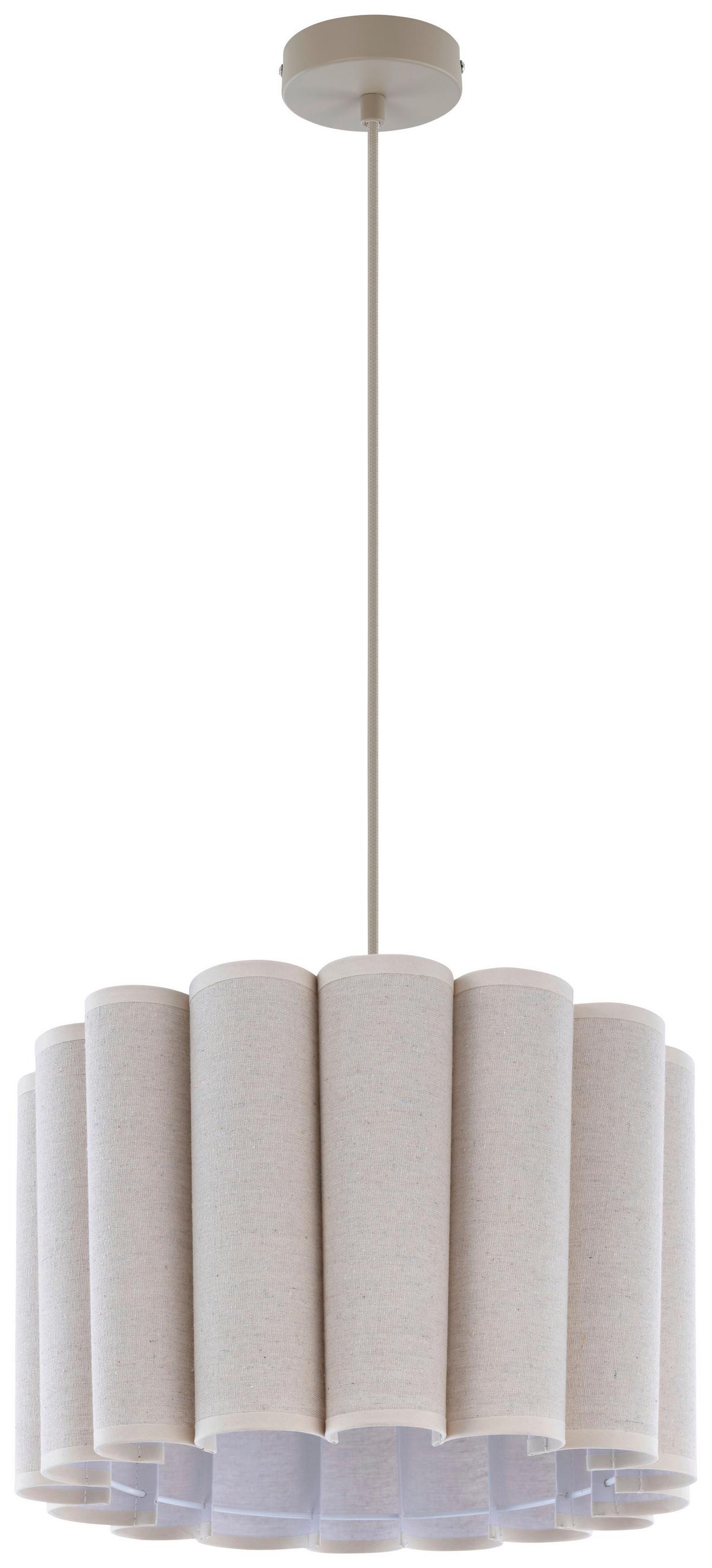 Hängeleuchte Sejla Beige max. 25 Watt - Beige, MODERN, Textil/Metall (40/40/120cm) - Mömax