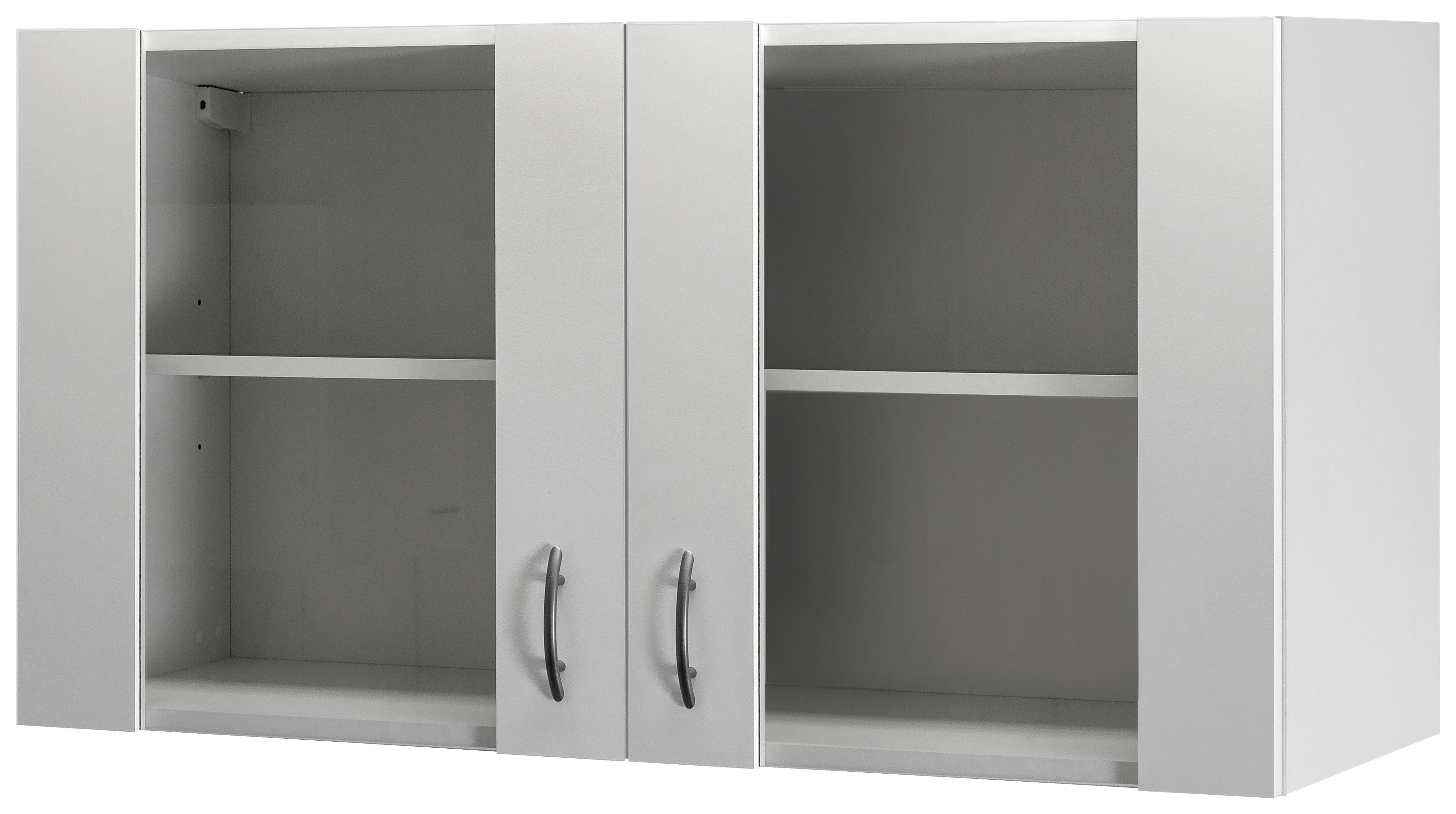 Küchenoberschrank "Wito" , Weiß - Edelstahlfarben/Weiß, Holzwerkstoff/Kunststoff (100/54,8/32cm) - FlexWell