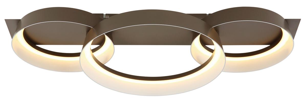 Led Stropna Svjetiljka Syrakus - smeđa/opalna, Design, metal/plastika (70/35/12cm) - Globo
