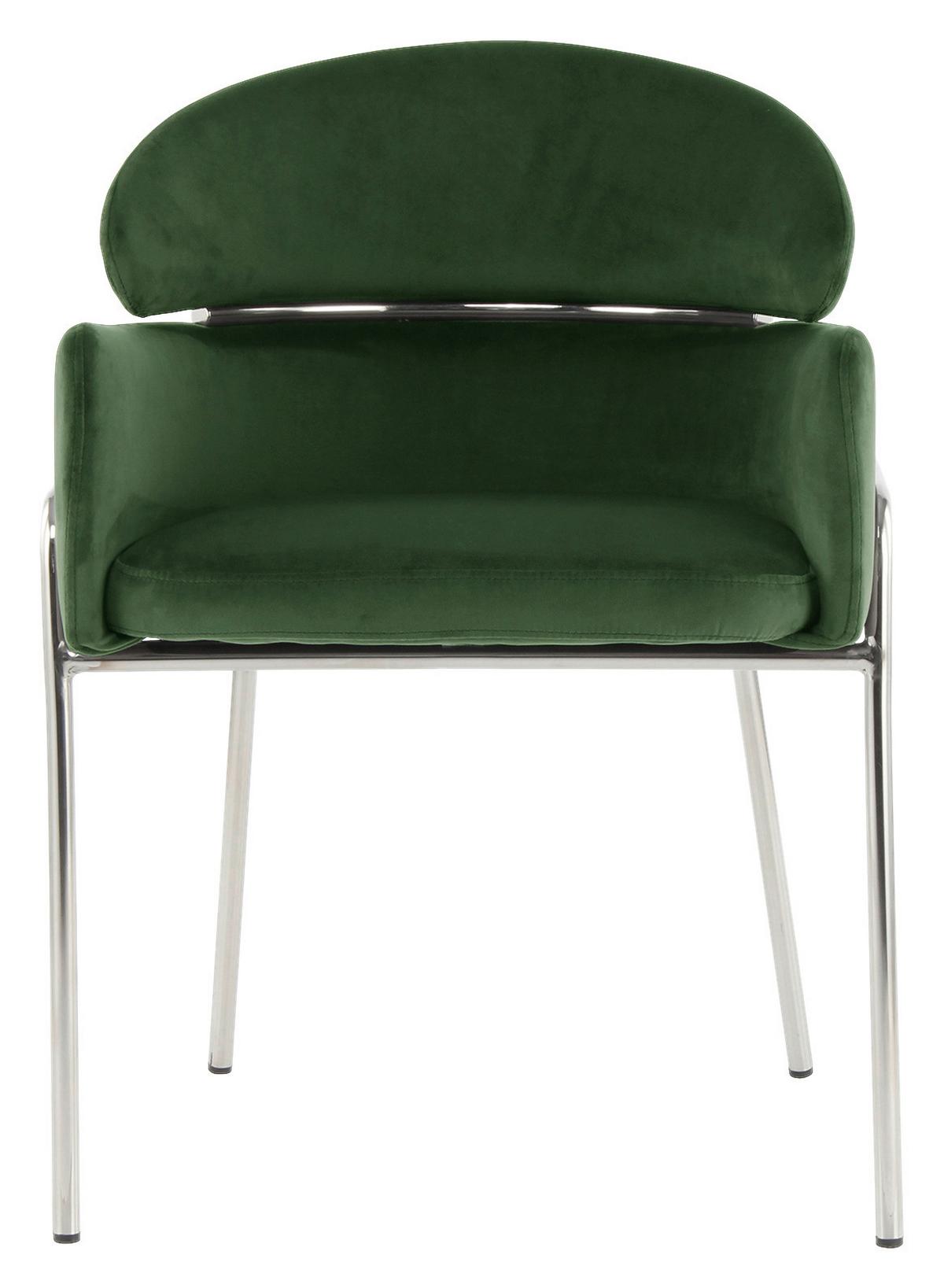 Karosszék Elva 100 - ezüstszínű/zöld, Modern, textil/fém (58/79/57cm) - Kayoom