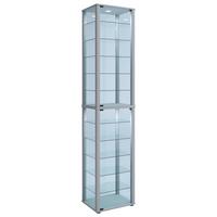 Vitrina Kavisa, Srebrna - srebrne barve/črna, Moderno, umetna masa/steklo (50/227/38cm) - MID.YOU