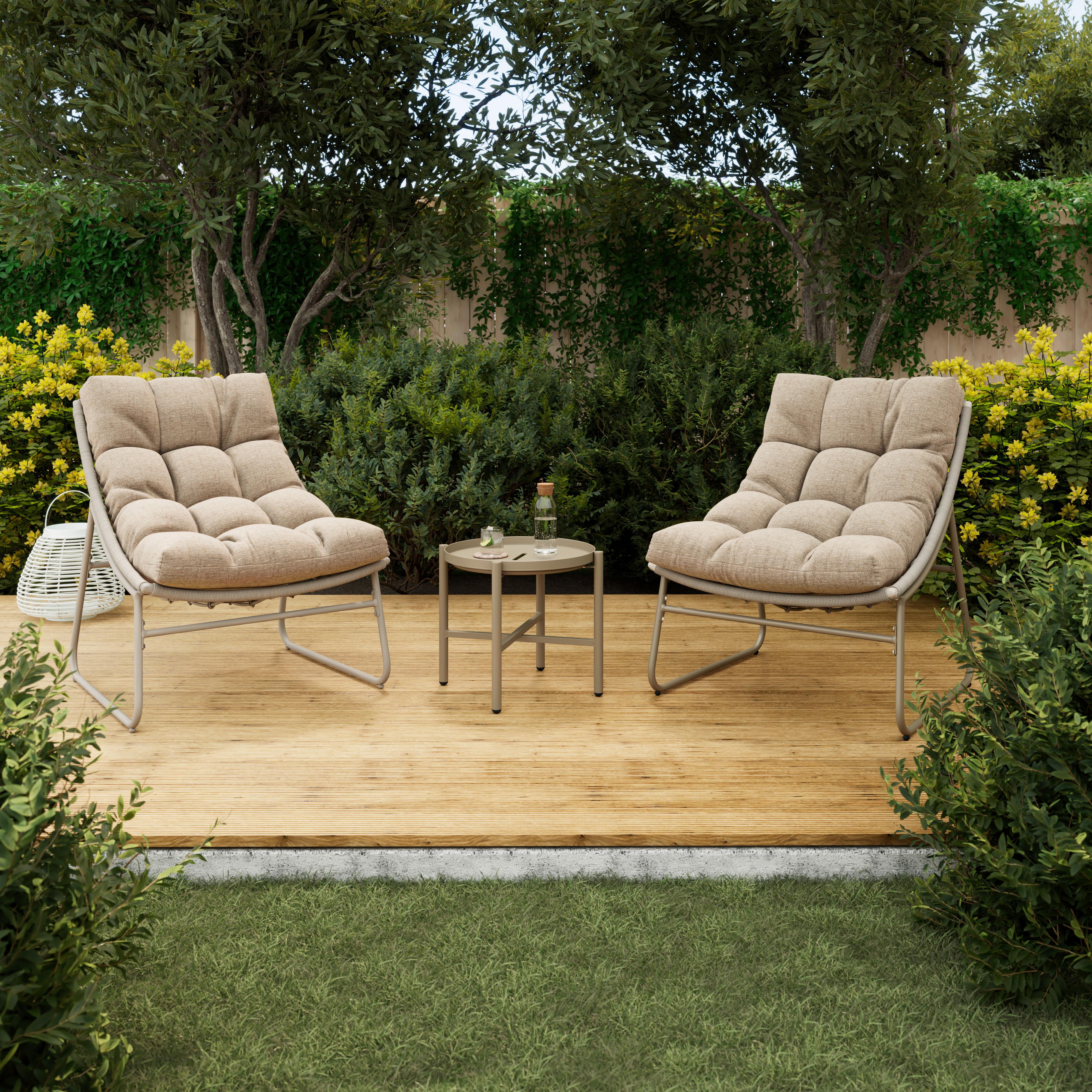 Set balcon Elia - crem, Modern, plastic/metal - Bessagi Garden
