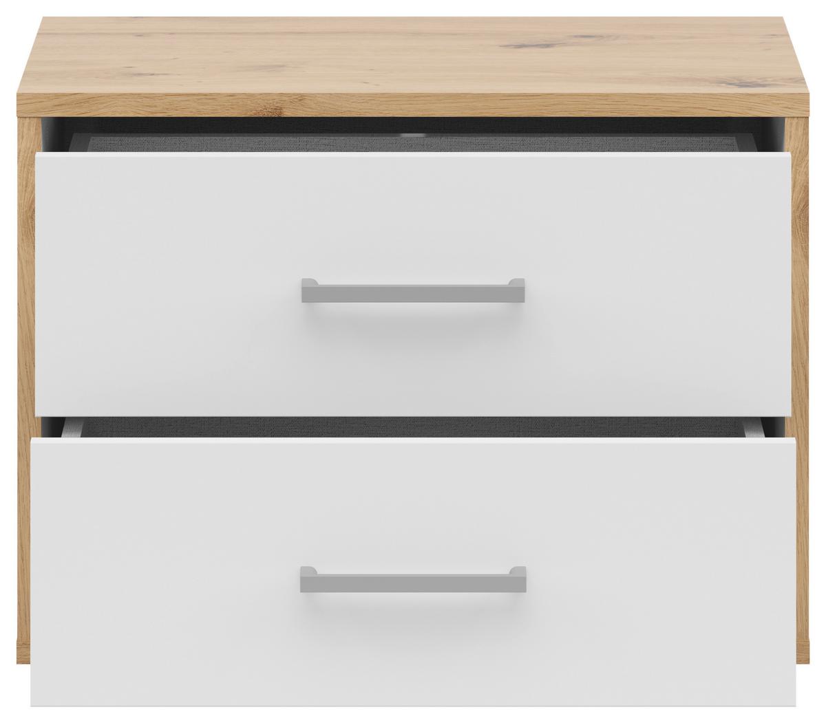NOPTIERA SMART 2 - alb/stejar Artisan, Basics, material pe bază de lemn (50/38/35cm)