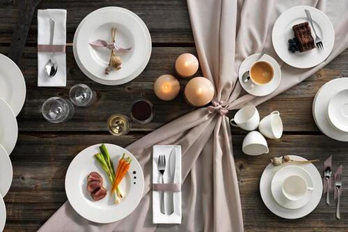 SERWIS OBIADOWO-ŚNIADANIOWY ROVANIEMI VILLEROY & BOCH - biały, Basics, ceramika (39,4/39,4/33,8cm) - Villeroy & Boch