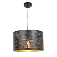 Hängeleuchte Tunno in Schwarz max. 40 Watt - Goldfarben/Schwarz, Design, Kunststoff/Metall (38/120cm) - Globo