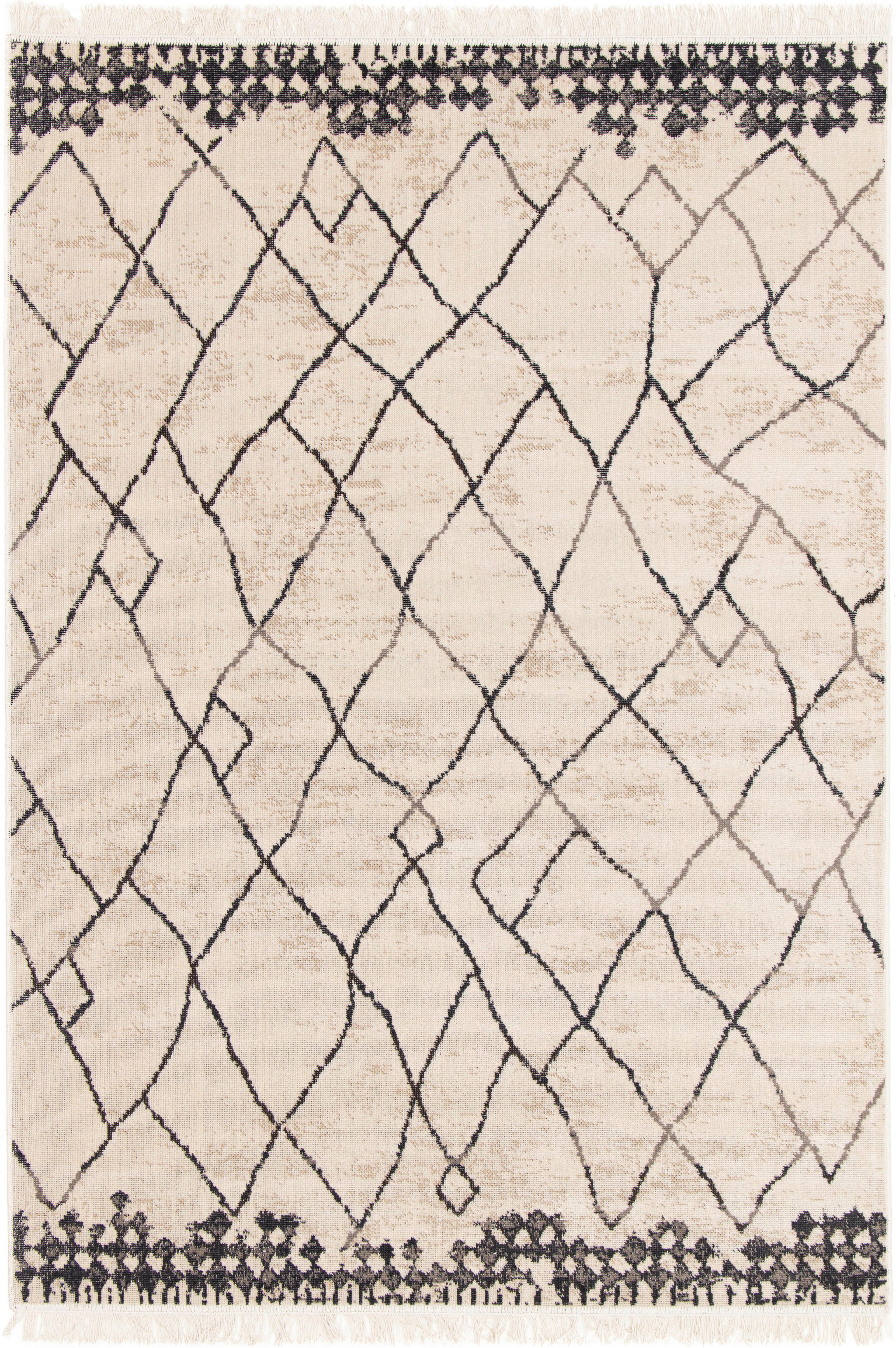 Tepih Niskog Tkanja Berclon 1 - antracit/krem, Modern, tekstil (80/150cm) - Modern Living