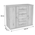 Comodă Karin - culoare lemn fag, Modern, compozit lemnos (105/80/35cm) Comodă Karin - culoare lemn fag, Modern, compozit lemnos (105/80/35cm)