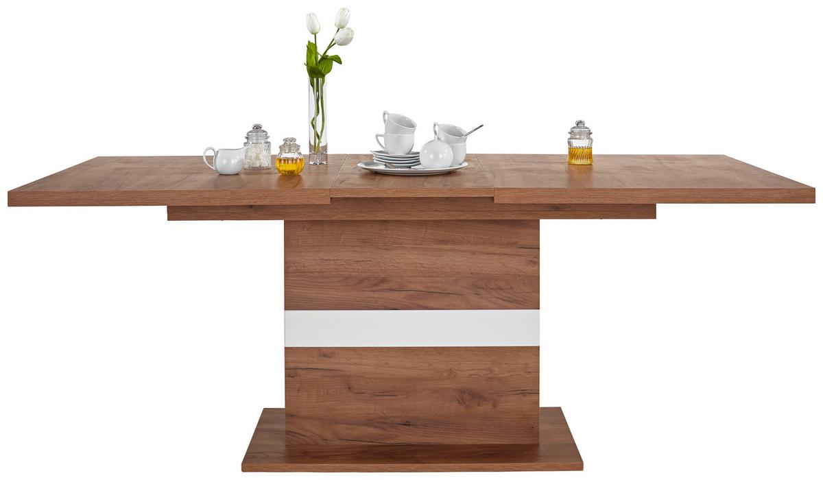 Raztegljiva Miza Avensis, Barva Hrasta, 160-200 X 90 Cm - barve hrasta/bela, Moderno, leseni material (160/76/90cm) - Mömax