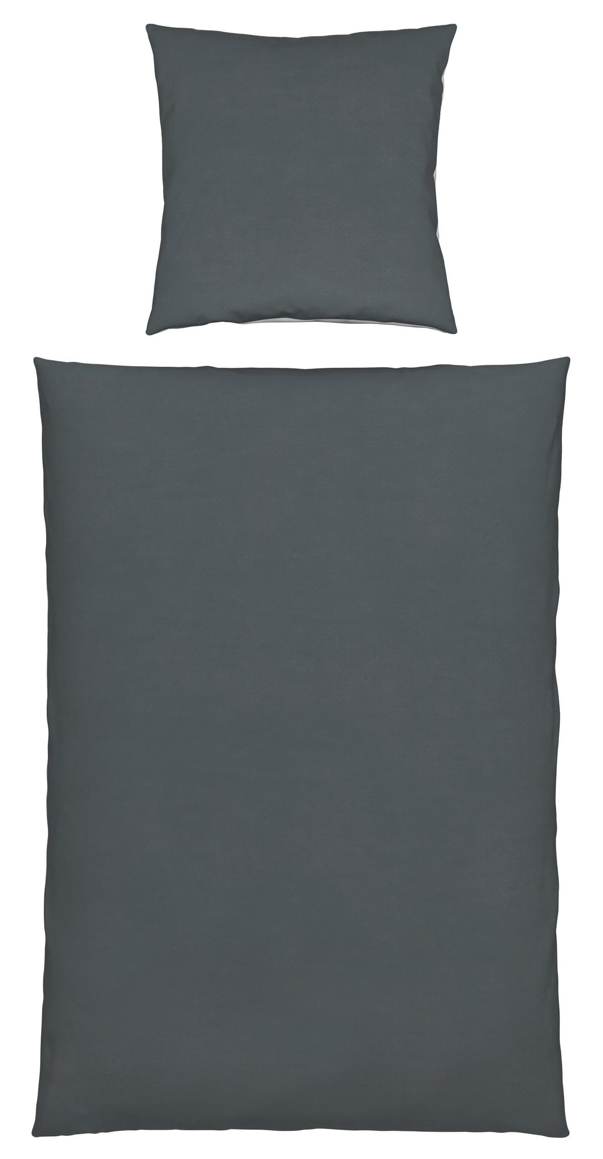 Bettwäsche Annika ca. 135x200cm - Anthrazit/Silberfarben, Textil (135/200cm) - Modern Living