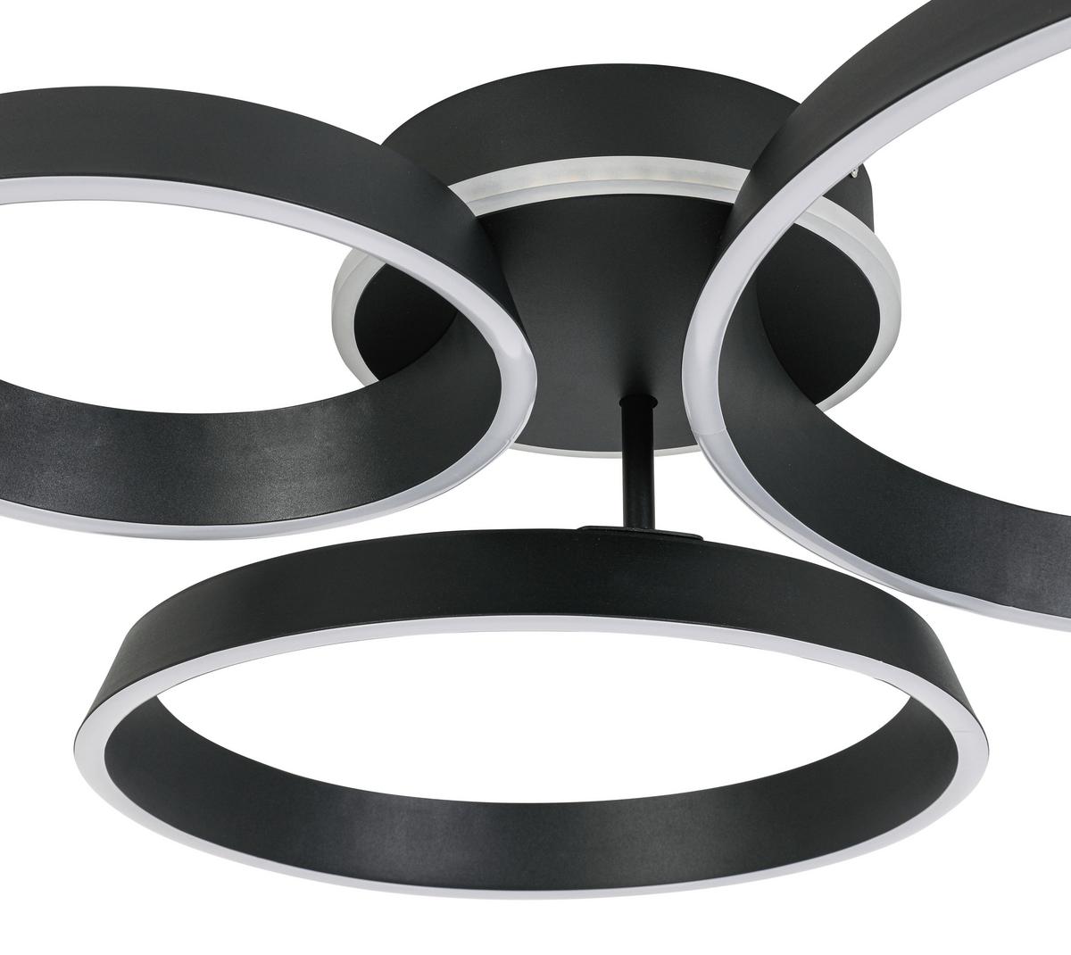 LED-Deckenleuchte Star Schwarz matt max. 42 Watt - Schwarz, MODERN, Kunststoff/Metall (64,5/74,5/14cm) - Mömax