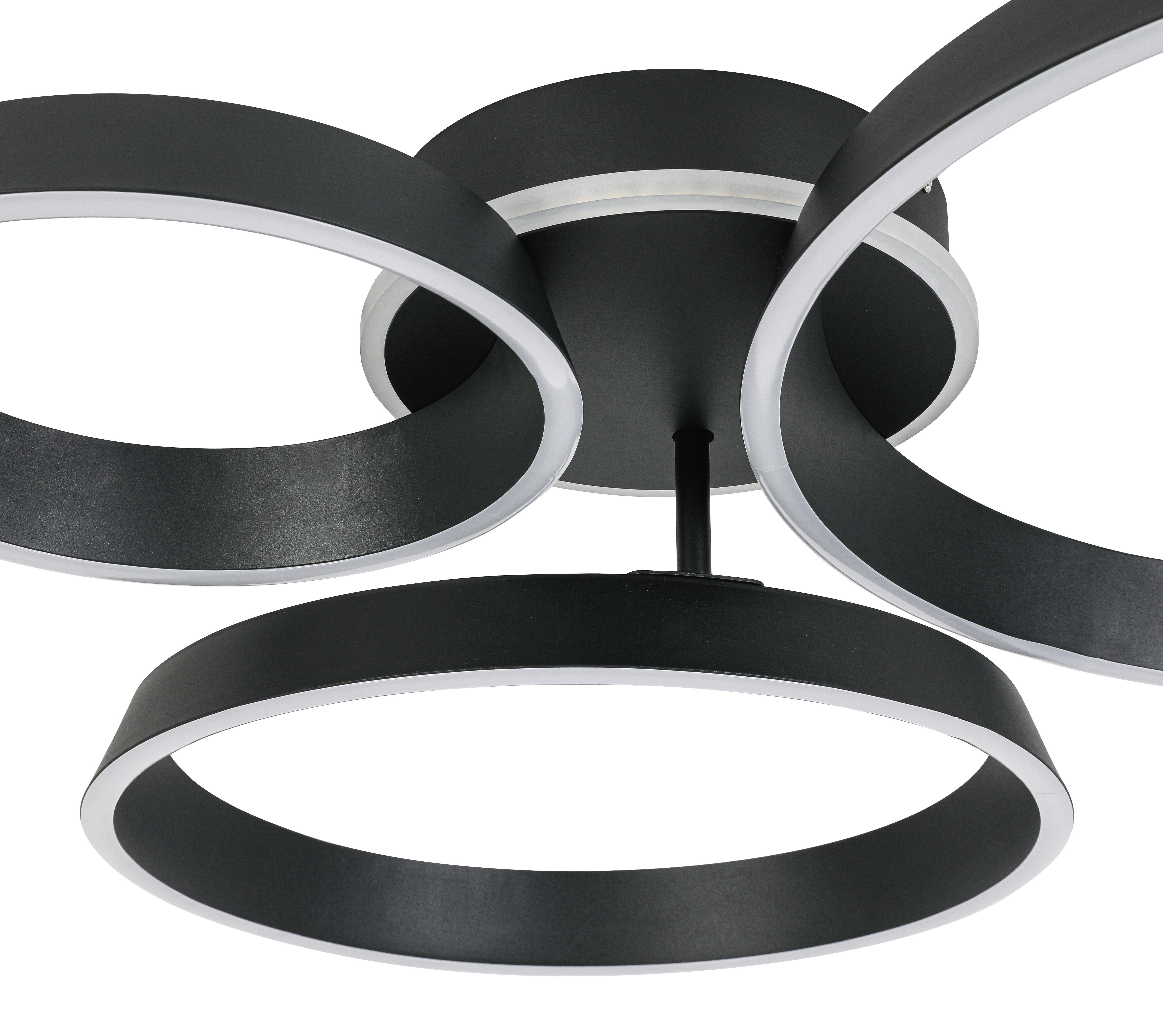 LED-TAKLAMPA STAR - svart, Modern, metall/plast (64,5/74,5/14cm) - Mömax