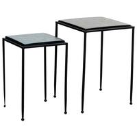 SATZTISCH WL7.130 - Blau/Schwarz, Design, Glas/Metall - MID.YOU