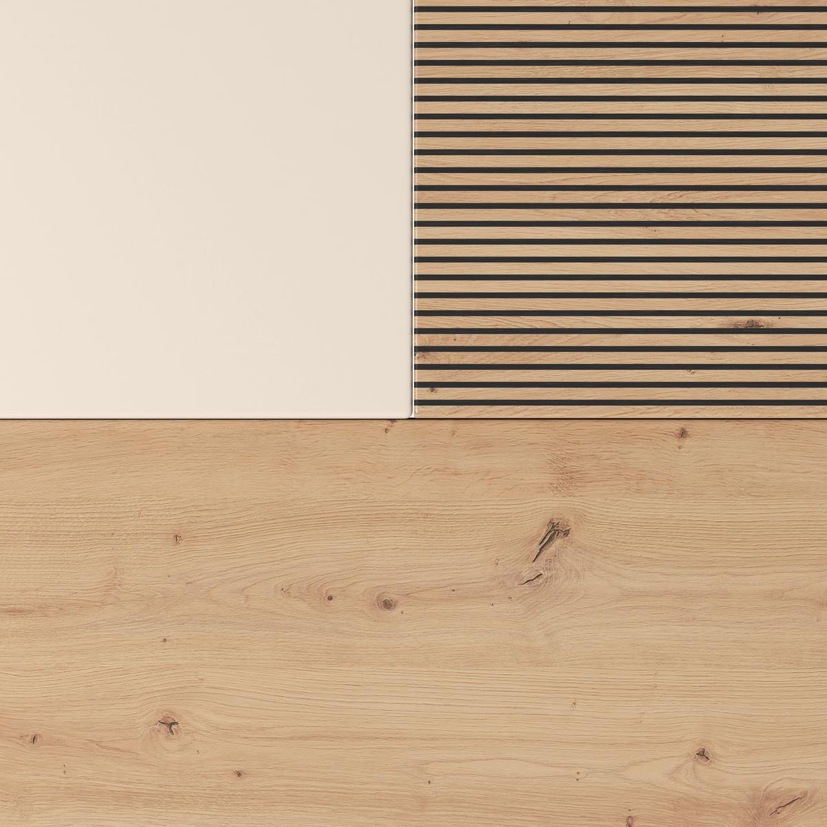 Dnevni Regal Free, Barva Hrasta, Kašmir - kašmir/črna, Moderno, umetna masa/leseni material (212/172/40cm) - Modern Living
