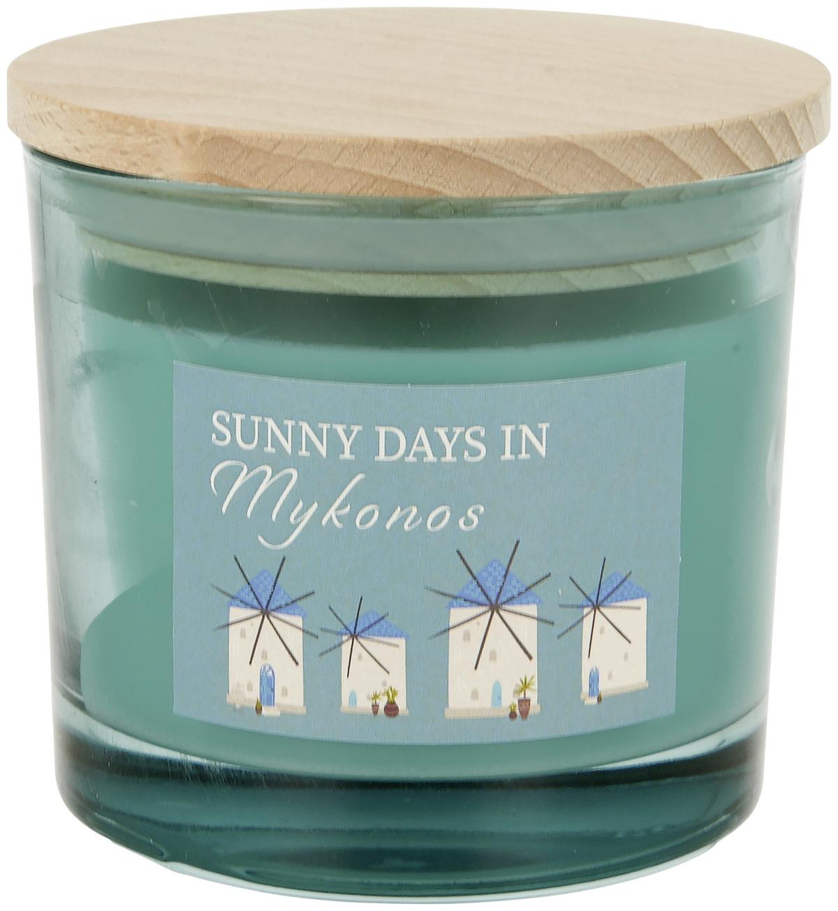 Illatgyertya Luke - bézs/türkiz, Üveg/természetes anyagok (8/9cm) - Mömax