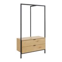 Garderobe Connor Eichefarben/Schwarz MDF - Eichefarben, MODERN, Holz/Metall (90/160/43cm) - Bessagi Home