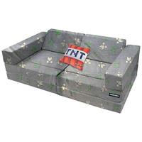 SOFA DZIECIĘCA/MŁODZIEŻOWA MINECRAFT - czerwony/szary, Trend, tkanina (120/60/60cm) - Minecraft